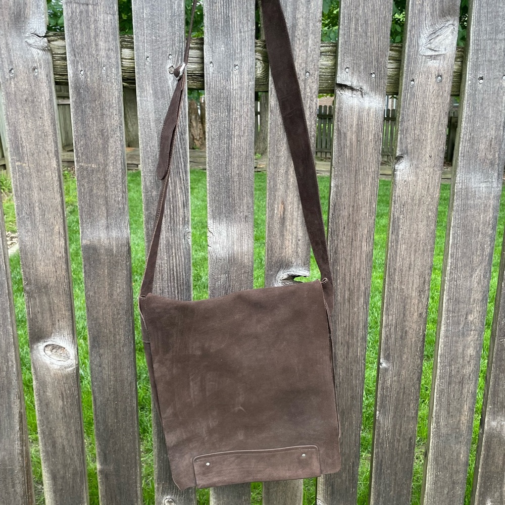 Banana Republic Chocolate Suede Messenger Bag c.2001